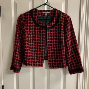 Red Cropped Cardigan